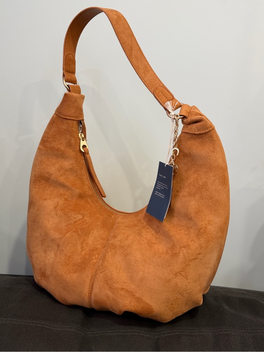 Universal Thread Large Suede Hobo Bag Brown Slouchy Shoulder Tote Purse Soft - Picture 9 of 16